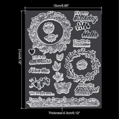 طوابع السيليكون الشفافة Patikil ، 1 PCS T1885 Flowers Clear Stamps لتصنيع البطاقات DEROCTION DIY SCRAPSING DECRING CRAFT ، واضحة in Saudi Arabia