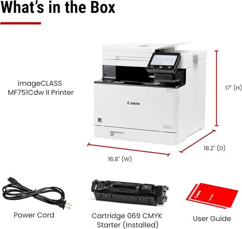 Canon Color imageCLASS MF751Cdw II Wireless Laser Printer for Duplex Printing, White - Multifunction Home Office, Small Office Printer with Copier/Scanner, Auto Feeder, 3 Year Limited Warranty, 35 PPM in Saudi Arabia