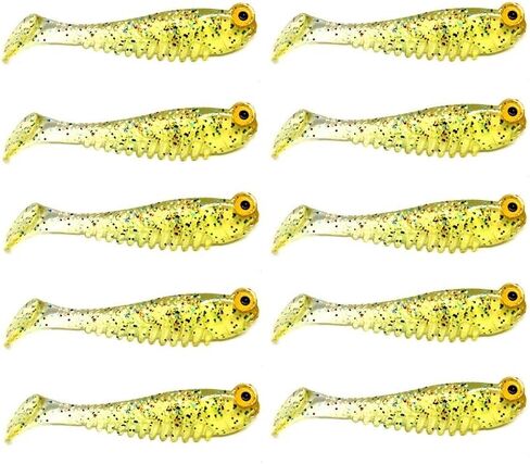 Glow in The Dark Fishing Lures, 1.97-Inch Silicone Swimbait, 10-Pack with Pouch in Kuwait