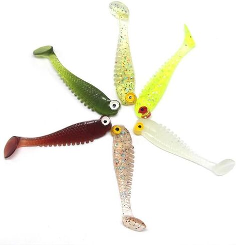 Glow in The Dark Fishing Lures, 1.97-Inch Silicone Swimbait, 10-Pack with Pouch in Kuwait