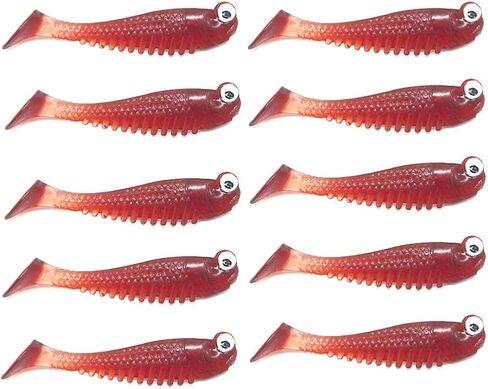 Glow in The Dark Fishing Lures, 1.97-Inch Silicone Swimbait, 10-Pack with Pouch in Kuwait