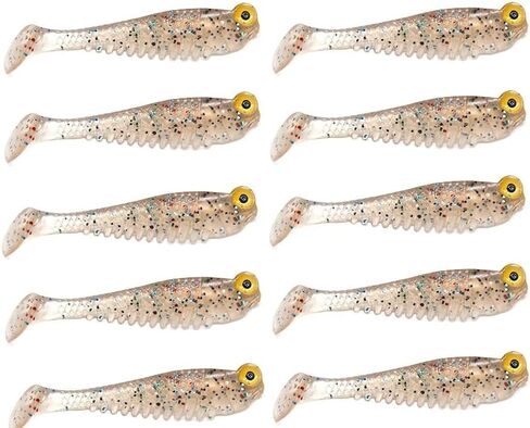 Glow in The Dark Fishing Lures, 1.97-Inch Silicone Swimbait, 10-Pack with Pouch in Kuwait