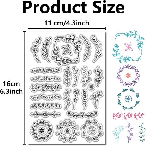 CRASPIRE Vintage Flowers Clear Stamps for Card Making Transparent Rubber Stamps Reusable Wildflowers Silicone Stamp Spring Scenery Background Crafting DIY Scrapbooking Photos Album in Saudi Arabia
