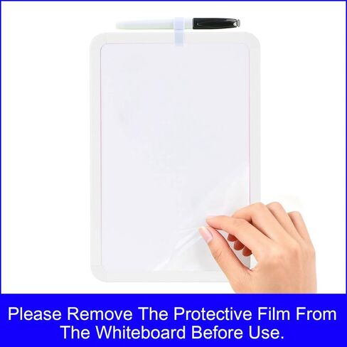MXG Modern Color Frame Double-Sided whiteboard, Writing Board, 8 inches * 12 inches, Including 1 Pen, 2 Magnets, 1 Eraser, and 1 Buckle, Used for to-do Lists in The Office, Home, and School (White) in Saudi Arabia