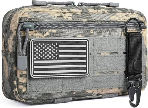 أكياس أدوات الإدارة التكتيكية Molle - حقيبة أدوات EDC للليزر ، منظم وحدات أفقي مع تصحيح العلم الأمريكي وسلسلة المفاتيح in Saudi Arabia