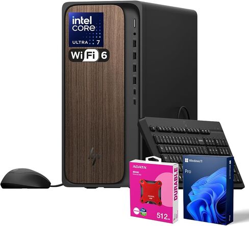 HP Envy AI Copilot Pro Business Desktop, Intel Core i7-14700, NVIDIA GeForce RTX 3050, 32GB RAM, 1TB SSD, RJ45, Wi-Fi 6, Windows 11 Pro, Black, with ADATA 512GB External SSD Bundle in Saudi Arabia