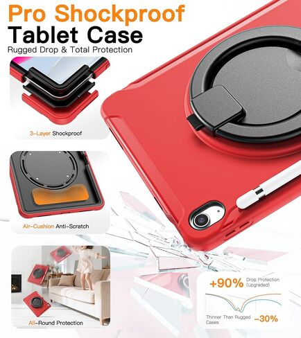 BATYUE Shockproof Case for iPad A16 11th / 10th Gen, Pink in Kuwait