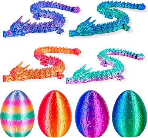 3.94inch Tragons Tragons Egg Egg Egg Beag Barge مع 3 تنانين داخل ألعاب Dragon المطبوعة ثلاثية الأبعاد للأطفال والكبار. in Kuwait