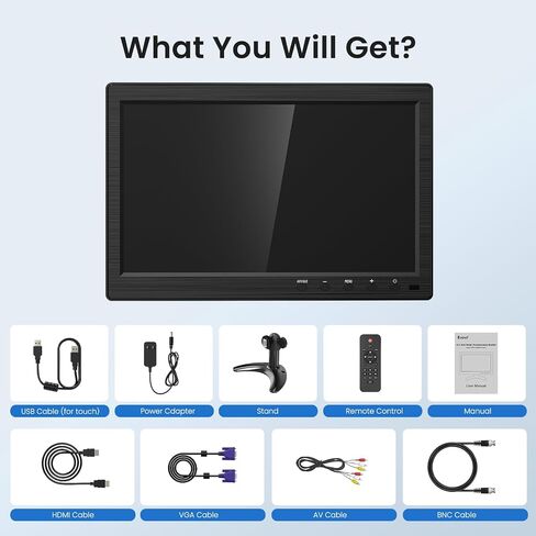 Miktver 10.1 inch Monitor, 1024x600 LCD IPS Monitor 10 inch Security CCTV Display with HDMI, VGA, BNC, RCA Interfaces for Home, Office, Warehouse Surveillance in Saudi Arabia