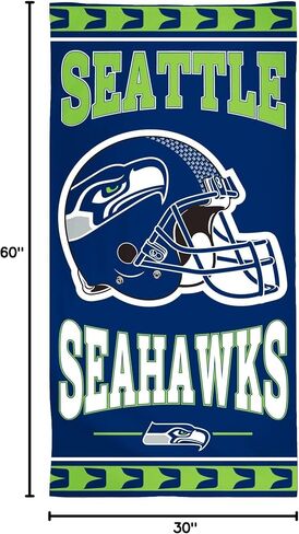 منشفة الشاطئ من الألياف WinCraft NFL Seattle Seahawks، مقاس 30 بوصة × 60 بوصة in Saudi Arabia