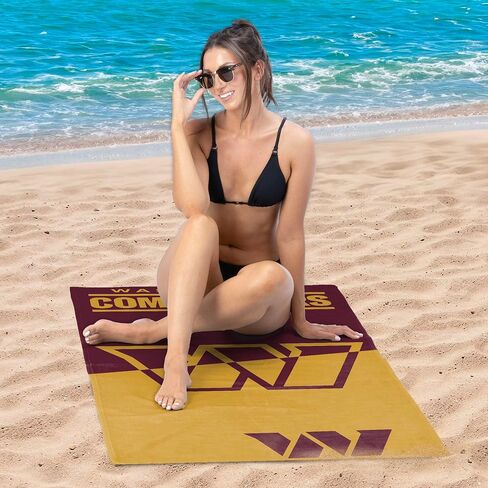 Northwest NFL Washington Commanders Microfiber Beach Towel, 30 x 60 Inches – Quick Dry, Sand Resistant, Lightweight, Highly Absorbent, Incisor Design in Saudi Arabia