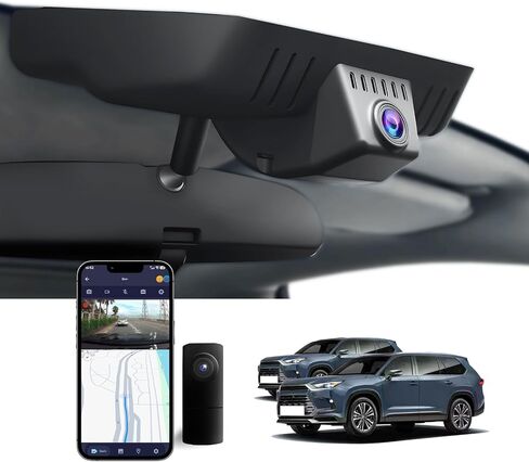 4K Dash Cam for 2024 2025 Toyota Grand Highlander XLE Limited Platinum (AS10) ، Look OEM ، WiFi والتطبيق المدمج ، تسجيل حلقة ، مستشعر G ، التوصيل والتشغيل ، بطاقة 64 جيجابايت in Kuwait