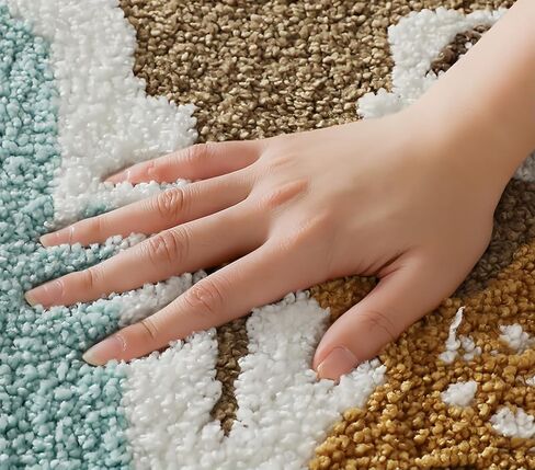 حصيرة حمام موجة المحيط الأزرق ، سجاد حمام غير تقليدي لطيف للديكور الساحلي الشاطئ البحري ، حصيرة دش معنقدة عصرية 30 "× 20" (الأزرق) in Kuwait