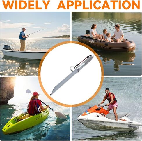 Self-Hammering 8 lb Beach Sand Spike Anchor, Hot-Dip Galvanized Steel for Small Boats, PWCs, Kayaks, Jet Skis in Shallow Water, Sandbars, with Canvas Bag in Saudi Arabia