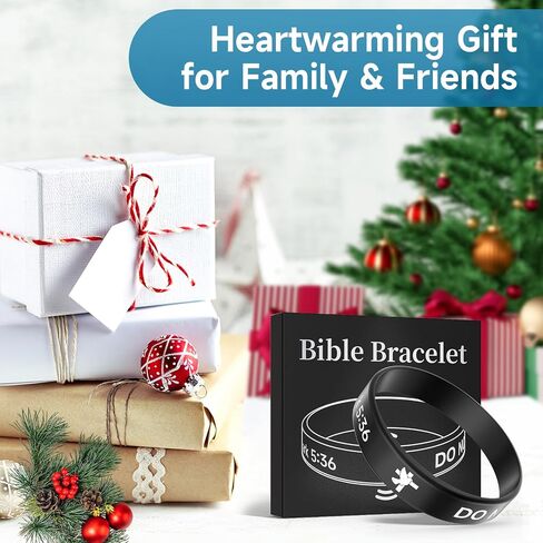 Daily Bible Verse Silicone Wristband for Men Women, Religious Wristband, Inspirational Scripture Present for Daily Motivation, Faith Hope Belief Bracelet, Black in Saudi Arabia