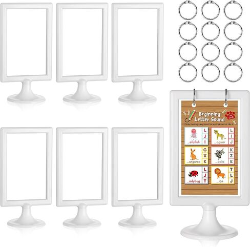 Honeydak Mini Anchor Chart Stand ، 4 × 6 بوصات ملحقات بطاقات الفلاش للصفوف الفصول الدراسية عروض تفاعلية وعروض مرئية قابلة لإعادة الاستخدام (12 جهاز كمبيوتر) in Saudi Arabia