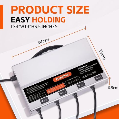 2 Bank 12V 10A Marine Battery Charger, Dual Output Smart Charger for LiFePO4, Lithium, Lead Acid Batteries, with 0V Start for Boat, RV, Trolling Motor, Lawn Mower in Saudi Arabia