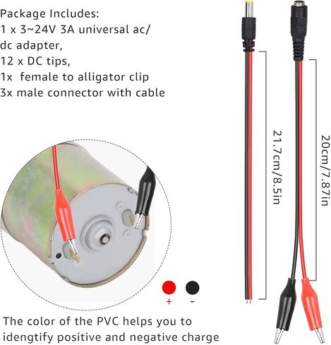 Universal Power Supply 3V~24V 3A 72W Adjustable Variable Switching AC/DC Adapter AC to DC Converter with LED Voltage Display, 14 Tips, Polarity Converter, Test Lead in Saudi Arabia