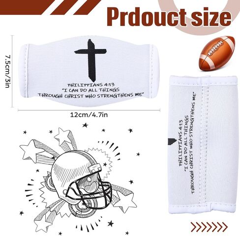 Flutesan 8 PCS Cross Faith Football Football Cover Cover Football Helment Cover Cover متوافق in Saudi Arabia