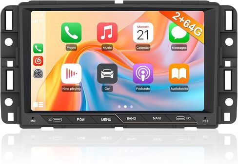 Car Stereo for Chevy Silverado GMC Sierra Yukon 2007-2013 Head Unit Radio CarPlay Android Auto with GPS Navigation Bluetooth Backup Camera in Kuwait