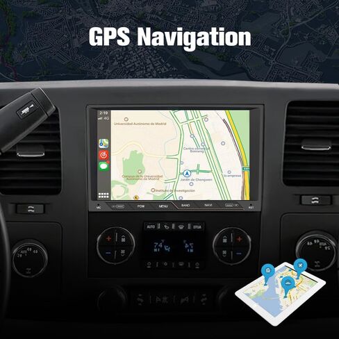 Car Stereo for Chevy Silverado GMC Sierra Yukon 2007-2013 Head Unit Radio CarPlay Android Auto with GPS Navigation Bluetooth Backup Camera in Kuwait