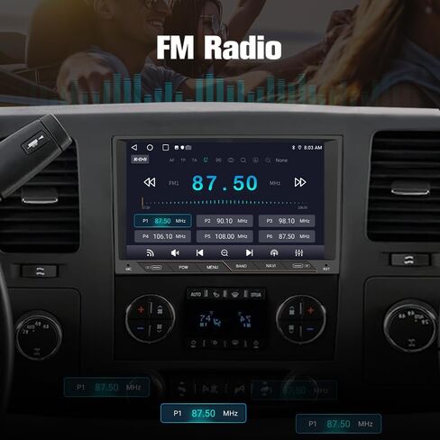 Car Stereo for Chevy Silverado GMC Sierra Yukon 2007-2013 Head Unit Radio CarPlay Android Auto with GPS Navigation Bluetooth Backup Camera in Kuwait
