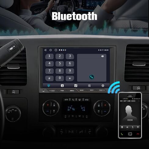 Car Stereo for Chevy Silverado GMC Sierra Yukon 2007-2013 Head Unit Radio CarPlay Android Auto with GPS Navigation Bluetooth Backup Camera in Kuwait