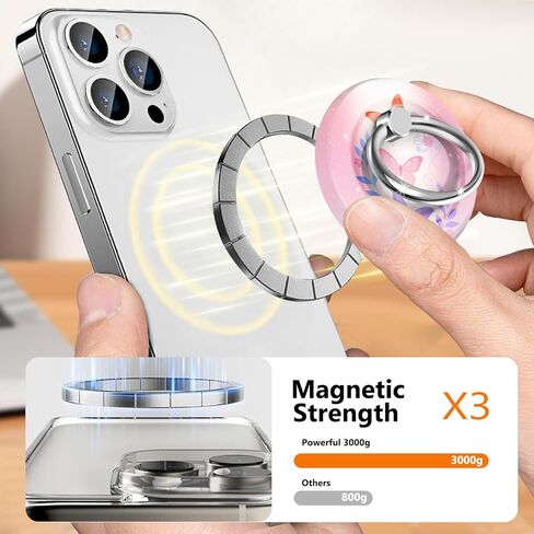 متوافق مع حامل رنين الهاتف Magsafe - حامل قبضة الهاتف المغناطيسي لطيف ، حامل حلقة قابل للتعديل وقابل للإزالة للهواتف الذكية والأجهزة اللوحية ، عباد الشمس النابض بالحياة in Saudi Arabia