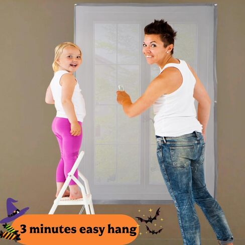 40 x 60 inch Halloween Holographic Rear Projection Screen & Christmas Decor for Apartment Windows with Easy Hang Kit Halloween Spooky Halloween Decoration Indoor Film Screen (40 * 60 inch) in Saudi Arabia