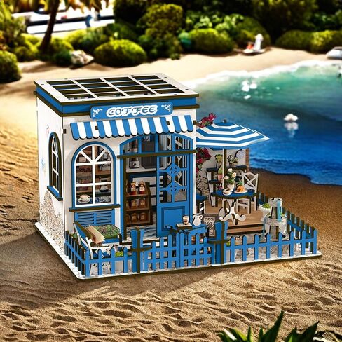 Book Nook Kit, DIY Miniature House Kit for Adults and Teens, 3D Wooden Puzzle Booknook Tiny House Bookshelf Decor, Holiday Craft Gift for Friends, Family(Japanese Courtyard) in Kuwait
