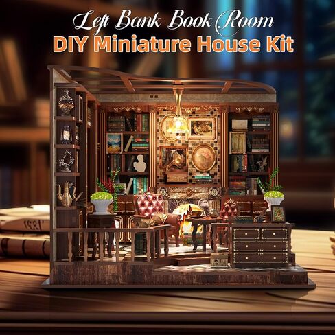 Book Nook Kit, DIY Miniature House Kit for Adults and Teens, 3D Wooden Puzzle Booknook Tiny House Bookshelf Decor, Holiday Craft Gift for Friends, Family(Japanese Courtyard) in Saudi Arabia
