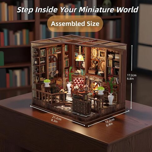 Book Nook Kit, DIY Miniature House Kit for Adults and Teens, 3D Wooden Puzzle Booknook Tiny House Bookshelf Decor, Holiday Craft Gift for Friends, Family(Japanese Courtyard) in Saudi Arabia