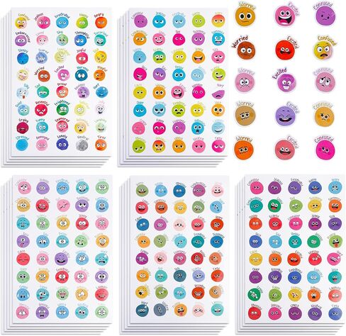 Emotional Stickers, 800 pcs Facial Emotional Stickers with 40 Emoticonal, can be Used for Students' Classroom Rewards, Sentiment Labels, Mugs, notebooks, etc., DIY Creativity is Unlimited. in Saudi Arabia