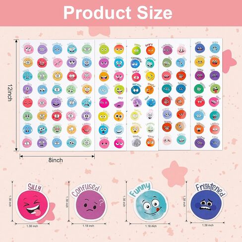 Emotional Stickers, 800 pcs Facial Emotional Stickers with 40 Emoticonal, can be Used for Students' Classroom Rewards, Sentiment Labels, Mugs, notebooks, etc., DIY Creativity is Unlimited. in Saudi Arabia