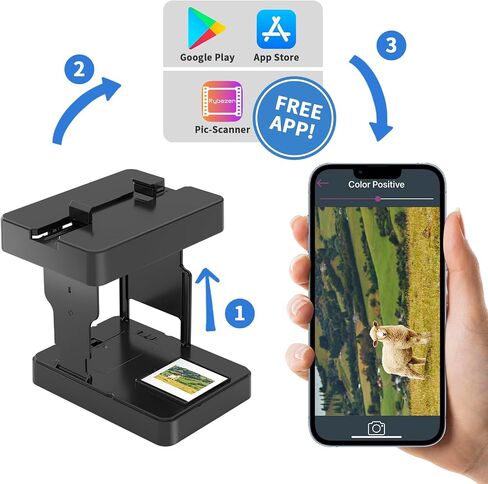 Mobile Film Scanner for 35mm Slides & Negatives, Portable Photo Scanner Converts Film to Digital Photos, Battery Powered Slide Converter in Saudi Arabia