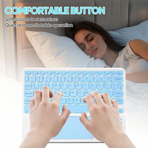 Ultra-Slim Bluetooth Keyboard with Built-in Touchpad and Mouse Portable Mini Wireless Keyboard Rechargeable 7-Color Backlit for Apple iPad iPhone Samsung Tablet iPhone Smartphone iOS Android Windows in Kuwait
