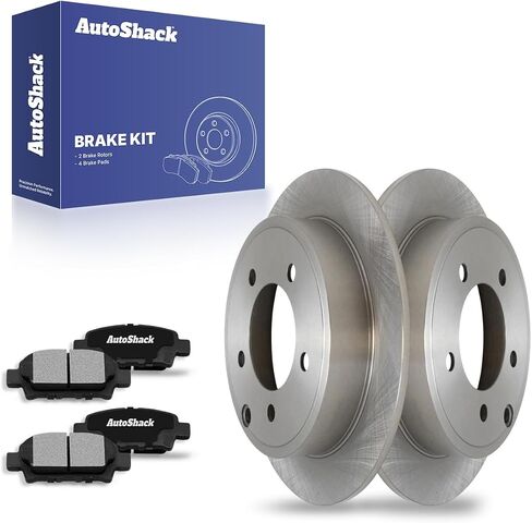 Autoshack Rear Brake Kit Replacement for Jeep Patriot Compass Dodge Avenger Caliber Chrysler 200 Sebring Mitsubishi Lancer V6 Disc Brake Rotors with Ceramic Brake Pad 10.3" (261.8 mm) CBO630381037CPA in Saudi Arabia