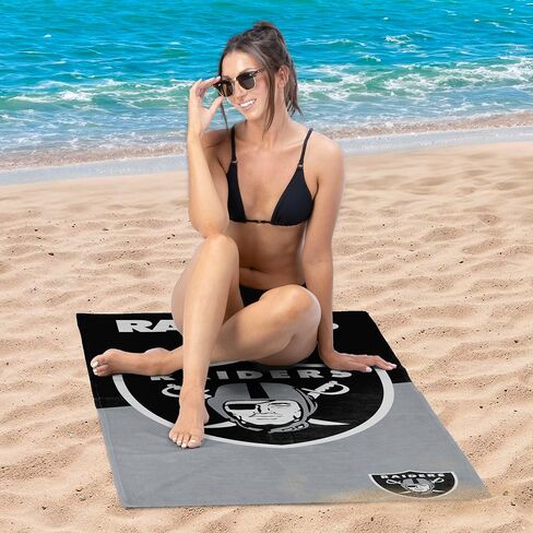 Northwest NFL Las Vegas Raiders Microfiber Beach Towel, 30 x 60 Inches – Quick Dry, Sand Resistant, Lightweight, Highly Absorbent, Incisor Design in Saudi Arabia