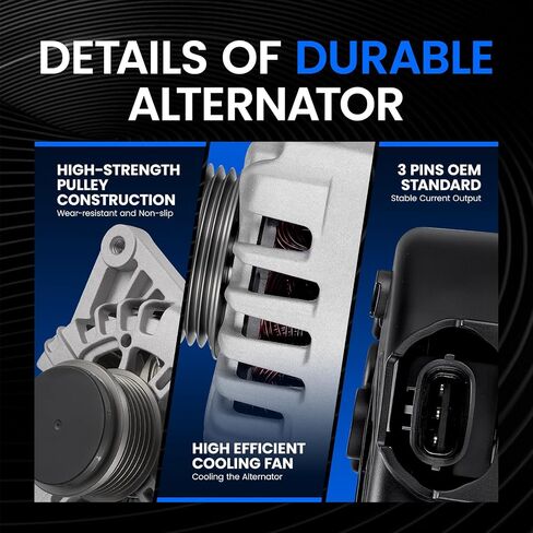 Alternator Compatible with Hyundai Elantra, Elantra GT, Elantra Coupe, Compatible with Kia Soul Forte, Forte5, Forte Koup, L4 2.4L, 2.0L/1.8L L4, Fit for 11610 FG10T011 37300-2E200 2610428 in Saudi Arabia