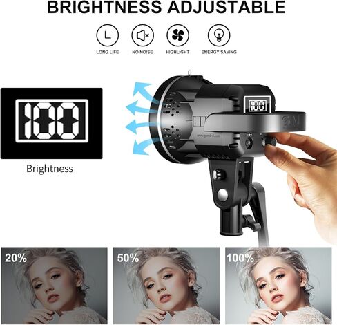 مصباح فيديو LED SD80D من جي في ام 80 واط، مجموعة اضاءة سوفت بوكس مع حامل بوينز، CRI97+ 2700K-7500K درجة حرارة اللون، تحكم عن طريق التطبيق، حامل ثلاثي القوائم، فيديو، زفاف in Kuwait