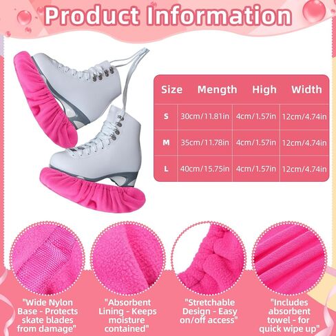 Soulchen 6 Packs Ice Skating Accessories Pink Figure Skating Set Gloves, Skate Guards, Knee Pads, Socks, Towel, Anti Slip Backpack for Training Practice Competition Girl Women in Saudi Arabia