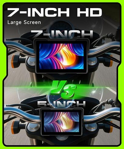 Motorcycle CarPlay Screen 5 inch Portable Wireless Carplay Android Auto for Motorbike Waterproof Touchscreen, Supports GPS Navigation, Bluetooth, IP68 Waterproof for Motorbike, Voice Control in Kuwait