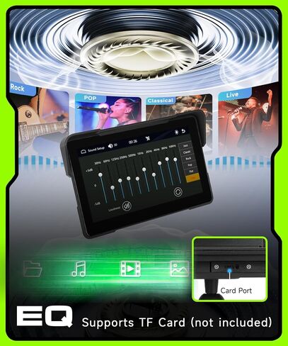 Motorcycle CarPlay Screen 5 inch Portable Wireless Carplay Android Auto for Motorbike Waterproof Touchscreen, Supports GPS Navigation, Bluetooth, IP68 Waterproof for Motorbike, Voice Control in Kuwait