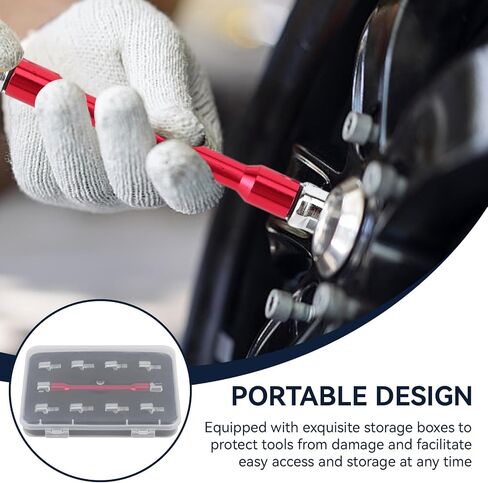 Motorcycle Spoke Wrench, Spoke Torque Wrench Motorcycle Repair Tool Spanner Set with Universal 10 Size Interchangeable Heads in Saudi Arabia