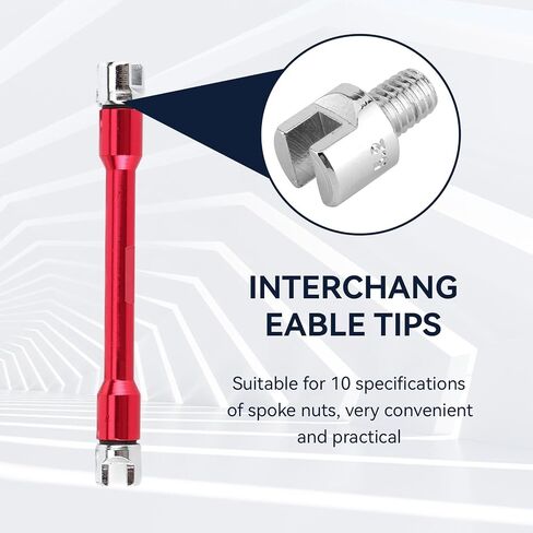 Motorcycle Spoke Wrench, Spoke Torque Wrench Motorcycle Repair Tool Spanner Set with Universal 10 Size Interchangeable Heads in Saudi Arabia
