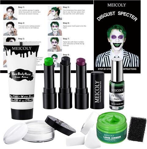 Meicoly Bald Cap Kit للنساء والرجال ، أزياء Cap Cap All-In-One مجموعة من مكياج Halloween SFX ، مرحلة الأداء ، المسرح ، المسرح ، الأفلام ، العلكة الروحية ومجموعة المزيل ، وضع مسحوق ، مطاطية سائلة ، 10 مساءً in Kuwait