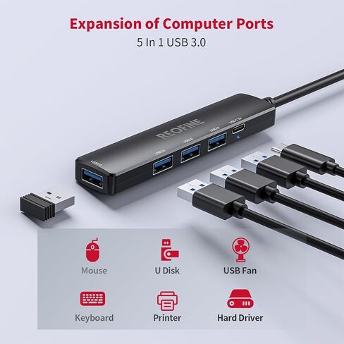 USB 3.0 HUB ، 4 PORT USB HUB FLITTER ، محول USB المحمول MINI Multiport Expander لسطح المكتب ، الكمبيوتر المحمول ، وحدة التحكم للألعاب ، محرك أقراص محرك الأقراص الصلبة ، الطابعة ، الكمبيوتر ، لوحات المفاتيح in Kuwait