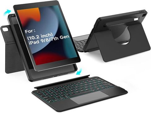 360° Rotatable & Detachable Magnetic Keyboard Case Only for 11-inch iPad Pro M4 2024, Portrait & Landscape, with Touchpad, 0-170° Angle, Full Protect,Pencil Holder,7 Backlits in Kuwait