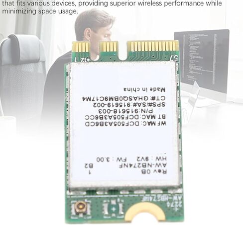 بطاقة WiFi للكمبيوتر الشخصي ، 300 ميجابت في الثانية NGFF M.2 بطاقة لاسلكية ، محول شبكة بلوتوث 4.0 مع اتصال مستقر (مع هوائي) in Saudi Arabia