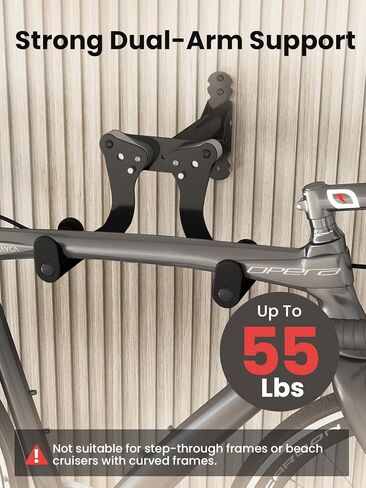 حامل جداري للدراجة من يوركينج، حامل تعليق أفقي على الحائط يحمل ما يصل إلى 55 رطلًا من خطاف تخزين داخلي للدراجة مع 5 مستويات قابلة للتعديل، يمتد ليناسب مقود 32.6 بوصة لدراجة واحدة في مرآب المنزل - أحمر in Kuwait